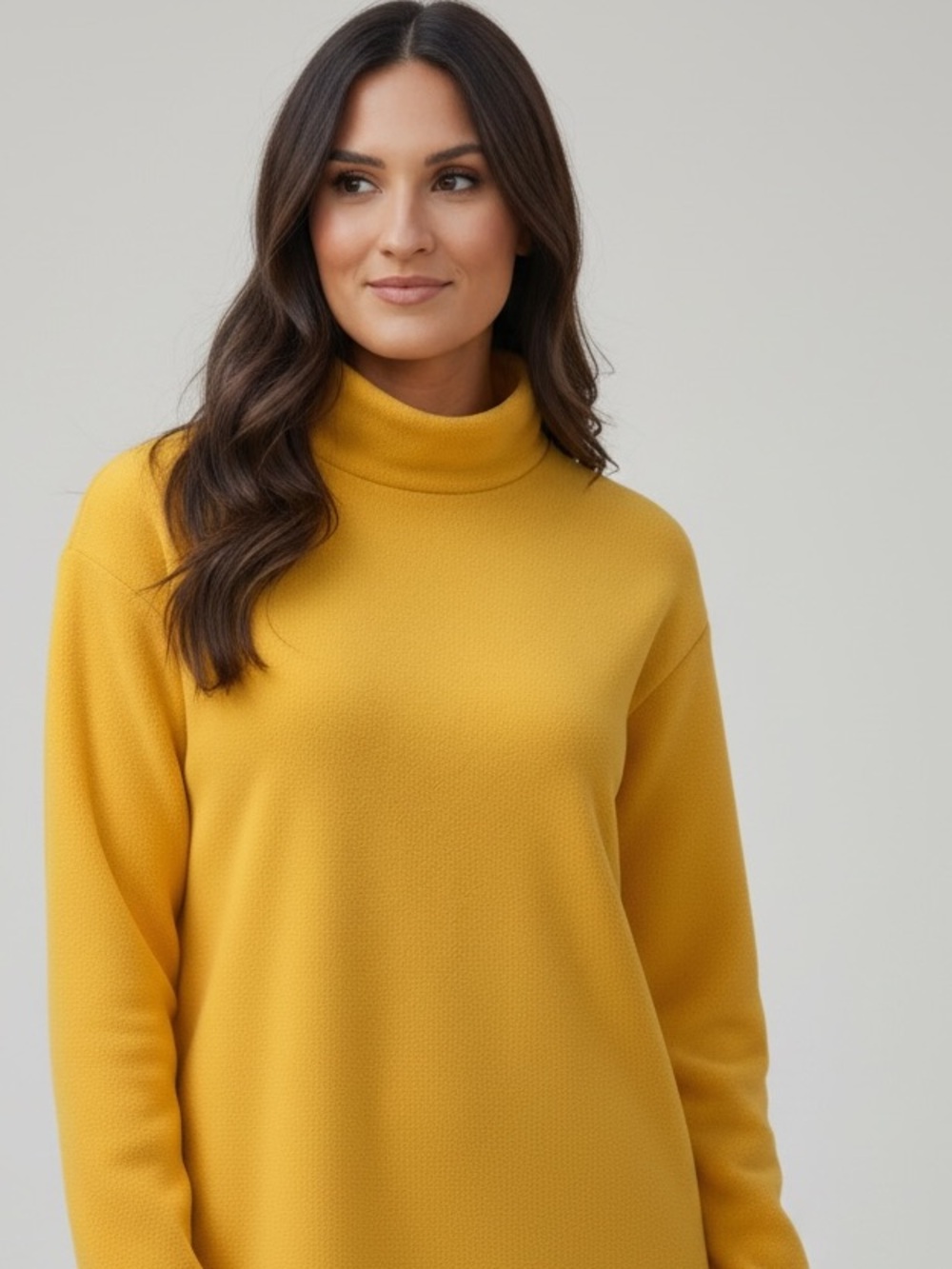 Dudley Stephens Cobble Hill Marigold Yellow Turtleneck Sweater Tunic Large
